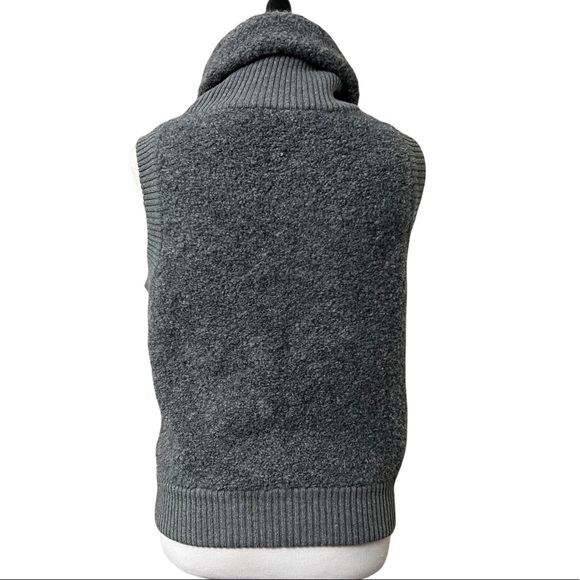Gap Alpaca Wool Vest Snap Up Collar Boucle Look Medium - Picture 6 of 8